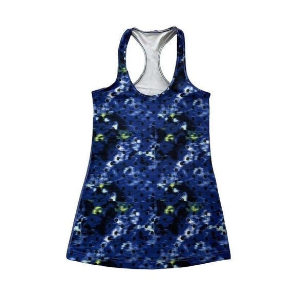 Lululemon Cool Racerback Windy Blooms Saphire Blue Multi Fitness Tank Size 4? - Picture 1 of 8